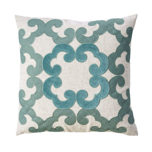 Lily - Pillow (Set of 2) - Beige / Teal - Simple Home Plus