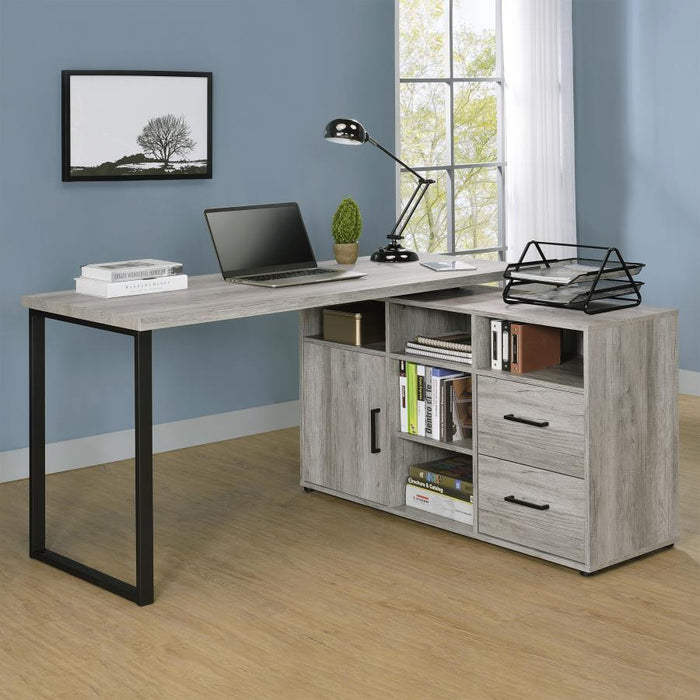 Hertford - L-Shape Office Desk with Storage - Simple Home Plus