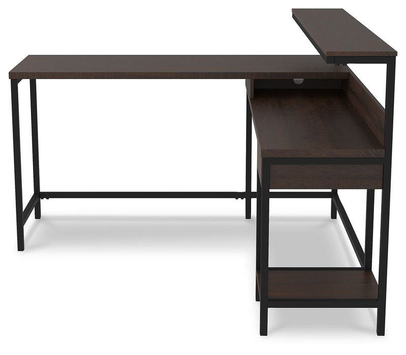 Camiburg - Warm Brown - L-desk With Storage - Simple Home Plus