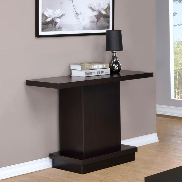 Reston - Pedestal Sofa Table - Cappuccino - Simple Home Plus