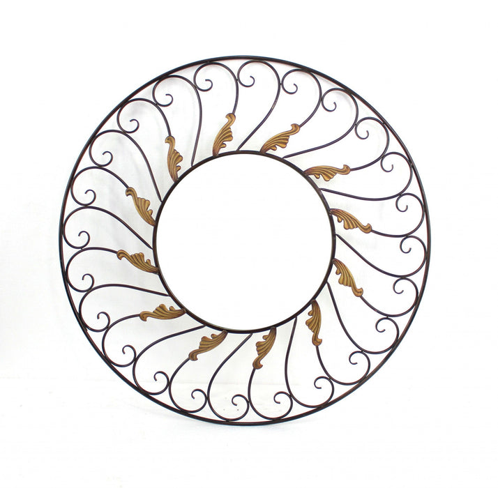 Round Accent Metal Mirror - Bronze