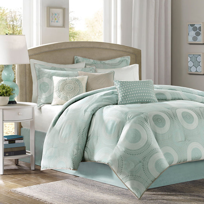 Baxter - Queen Piece Comforter (Set of 7) - Blue