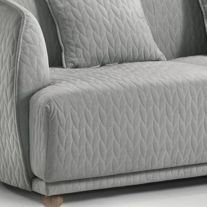 Modern Curved Back Quilted Loveseat - Light Gray