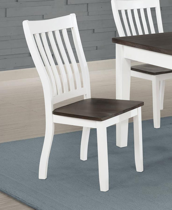 Kingman - Slat Back Dining Chairs (Set of 2) - Espresso And White - Simple Home Plus