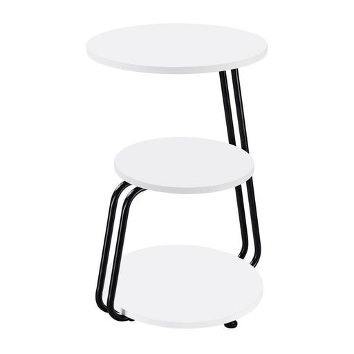 Hilly - 3-Tier Round Side Table - White And Black - Simple Home Plus