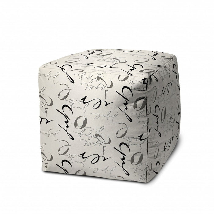 Cube, Indoor Outdoor Pouf Cover Fabric - Gray