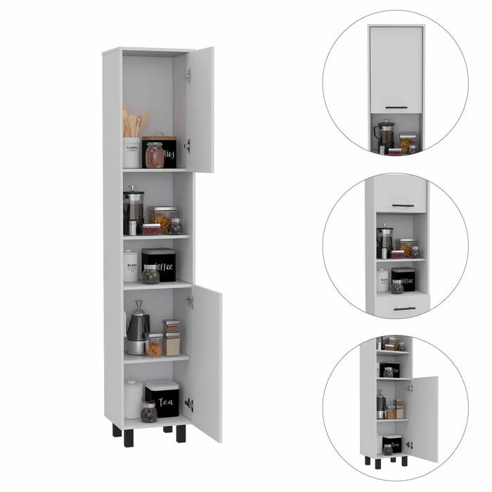 Modern Sleek And Tall Pantry Cabinet - White