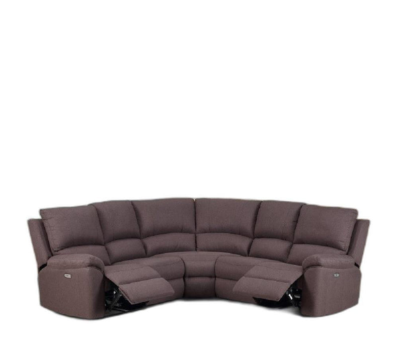 Polyester Blend Power Reclining U Shaped Three Piece Corner Sectional - Brown