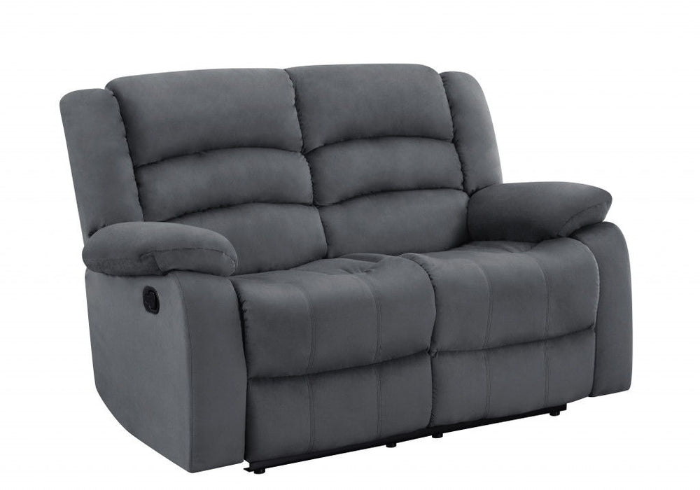 Contemporary Fabric Loveseat - Gray