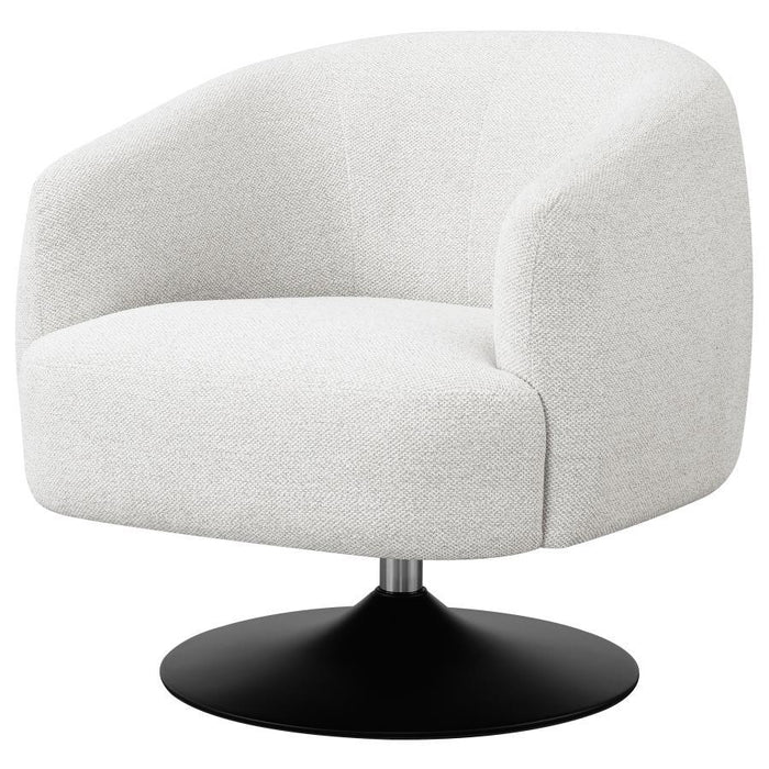 Dave - Upholstered Swivel Accent Chair - Beige And Matte Black - Simple Home Plus