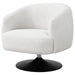 Dave - Upholstered Swivel Accent Chair - Beige And Matte Black - Simple Home Plus