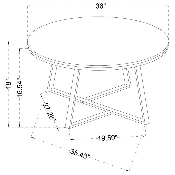 Hugo - Round Coffee Table - White And Matte Black - Simple Home Plus