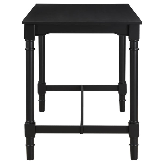 Martina - 5 Piece Rectangular Spindle Leg Counter Height Dining Set - Oatmeal And Black - Simple Home Plus