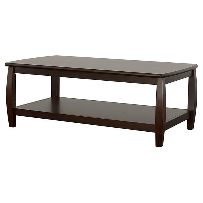 Dixon - Rectangular Coffee Table With Lower Shelf - Espresso - Simple Home Plus