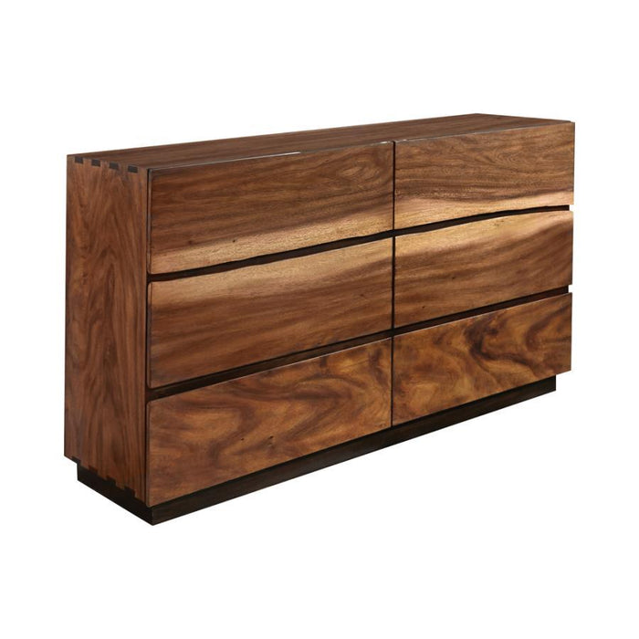 Winslow - 6-Drawer Dresser - Smokey Walnut And Coffee Bean - Simple Home Plus