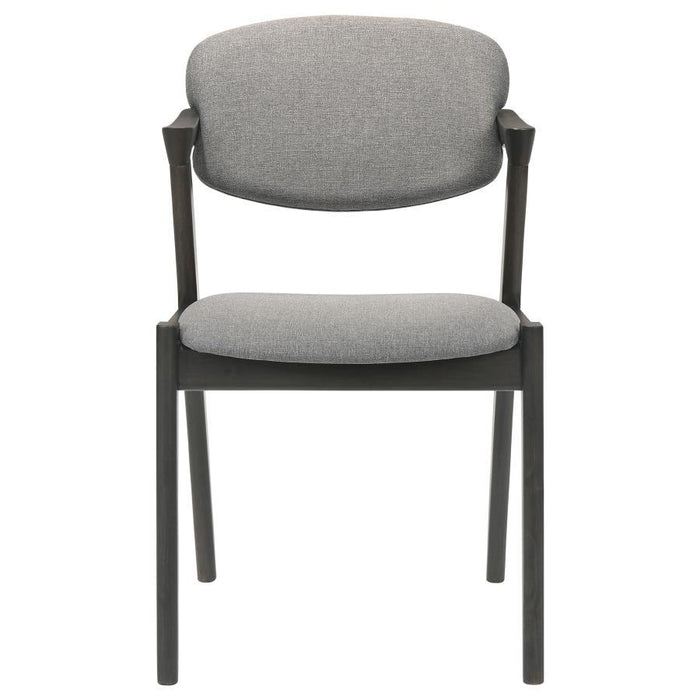 Stevie - Upholstered Demi Arm Dining Side Chairs (Set of 2) - Brown Gray And Black - Simple Home Plus