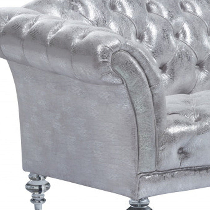 Velvet Loveseat - Metallic Silver