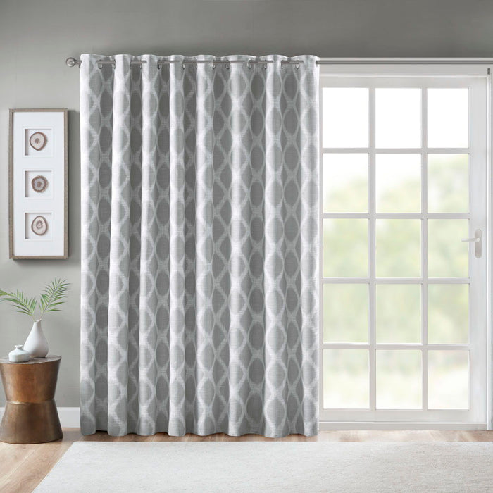 Blakesly - Printed Ikat Blackout Patio Curtain - Gray