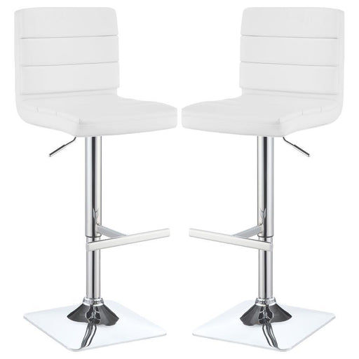 Bianca - Square Upholstered Adjustable Bar Stools (Set of 2) - Simple Home Plus