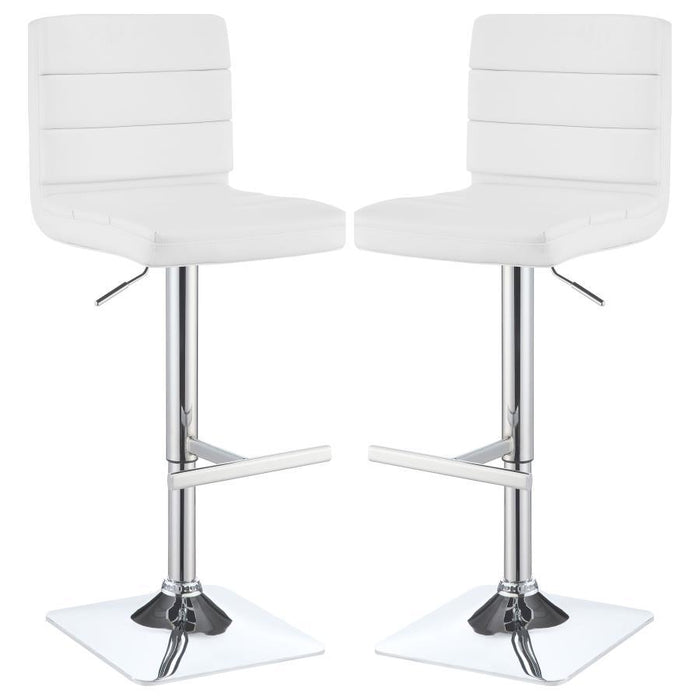 Bianca - Square Upholstered Adjustable Bar Stools (Set of 2) - Simple Home Plus