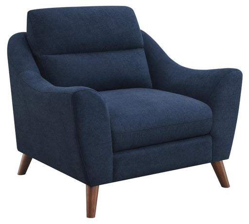 Gano - Sloped Arm Upholstered Chair - Navy Blue - Simple Home Plus