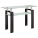 Dyer - Tempered Glass Sofa Table With Shelf - Black - Simple Home Plus