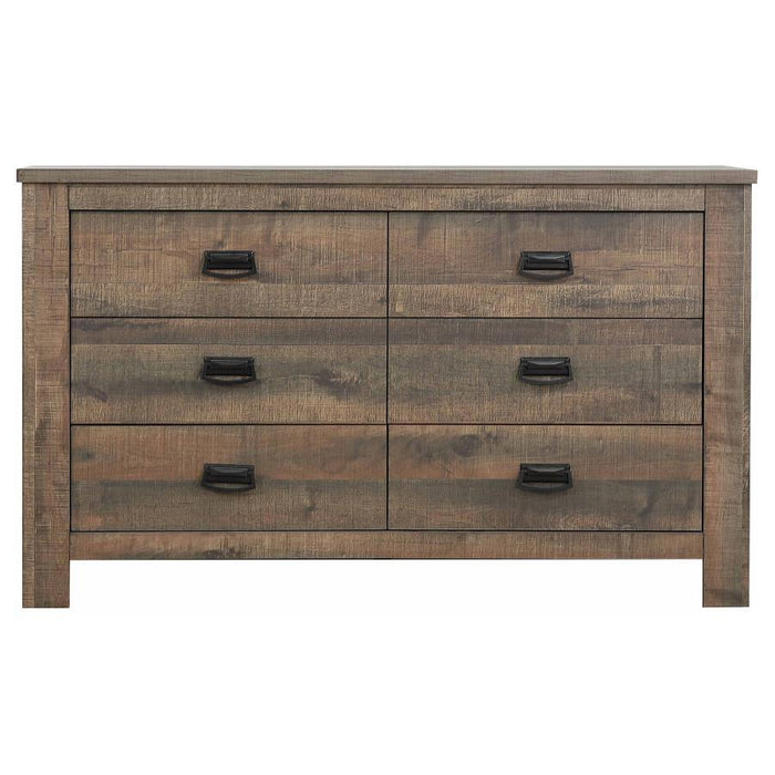 Frederick - 6-Drawer Dresser - Weathered Oak - Simple Home Plus