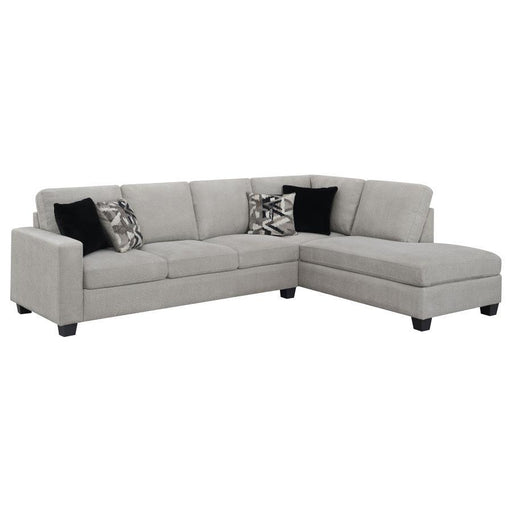 Whitson - Cushion Back Upholstered Sectional - Stone - Simple Home Plus