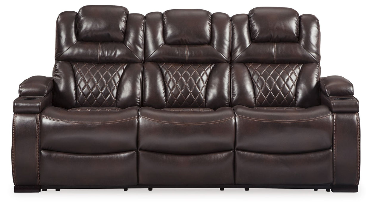 Warnerton - Brown Dark - Pwr Rec Sofa With Adj Headrest - Simple Home Plus