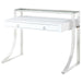 Gemma - 2-Drawer Writing Desk - Glossy White And Chrome - Simple Home Plus