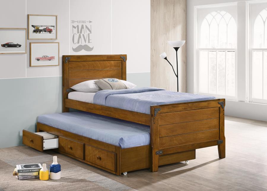 Granger - Twin Captain's Bed With Trundle - Rustic Honey - Simple Home Plus