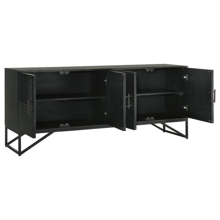 Riddell - 4-Door Accent Cabinet - Black - Simple Home Plus