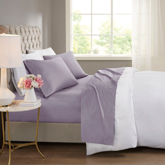 600 Thread Count - Cooling Cotton Blend 4 Piece Sheet Set - Purple