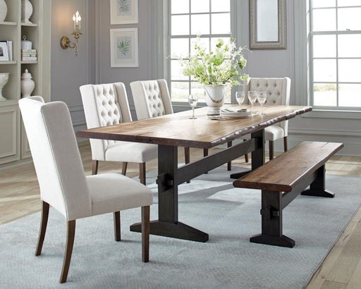 Bexley - Rectangular Live Edge Dining Set - Natural Honey And Espresso - Simple Home Plus