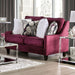 Jillian - Loveseat - Plum / Ivory / White - Simple Home Plus