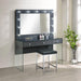 Afshan - 3-Drawer Vanity Desk With Lighting Mirror - Gray High Gloss - Simple Home Plus