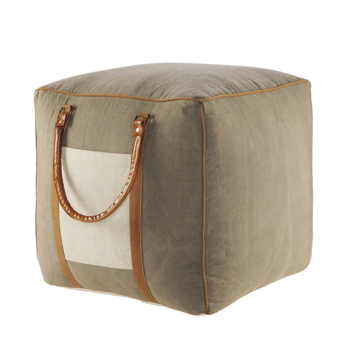 Cotton Blend Ottoman - Gray