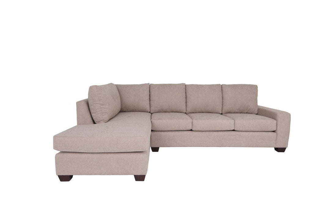 Polyester Blend L Shaped Two Piece Sectional - Tan