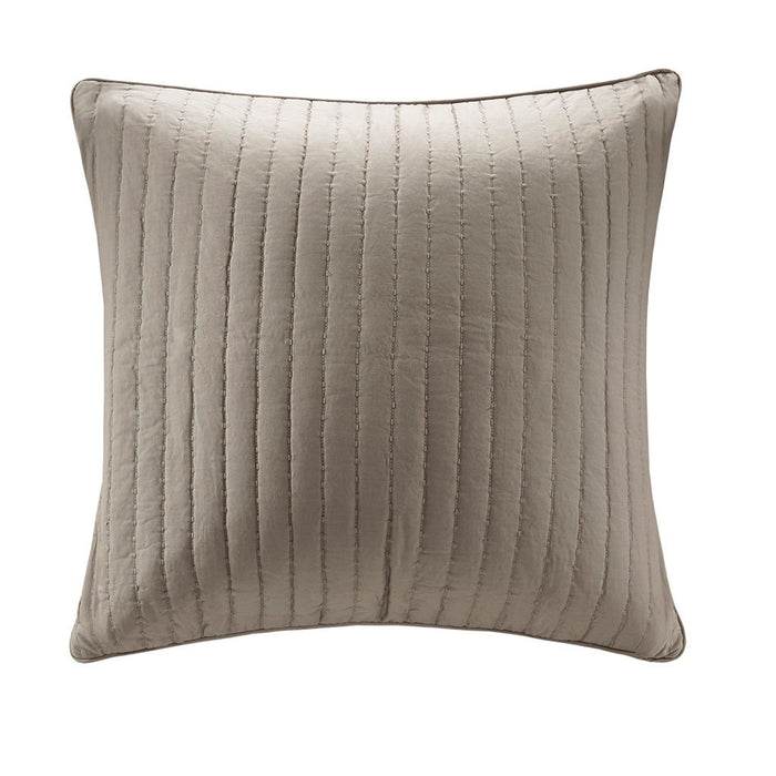 Camila - Quilted Euro Sham - Taupe