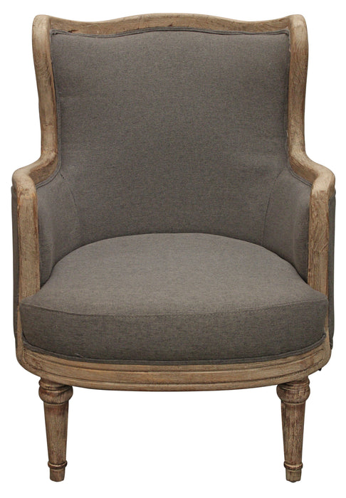 Linen Solid Color Arm Chair - Gray