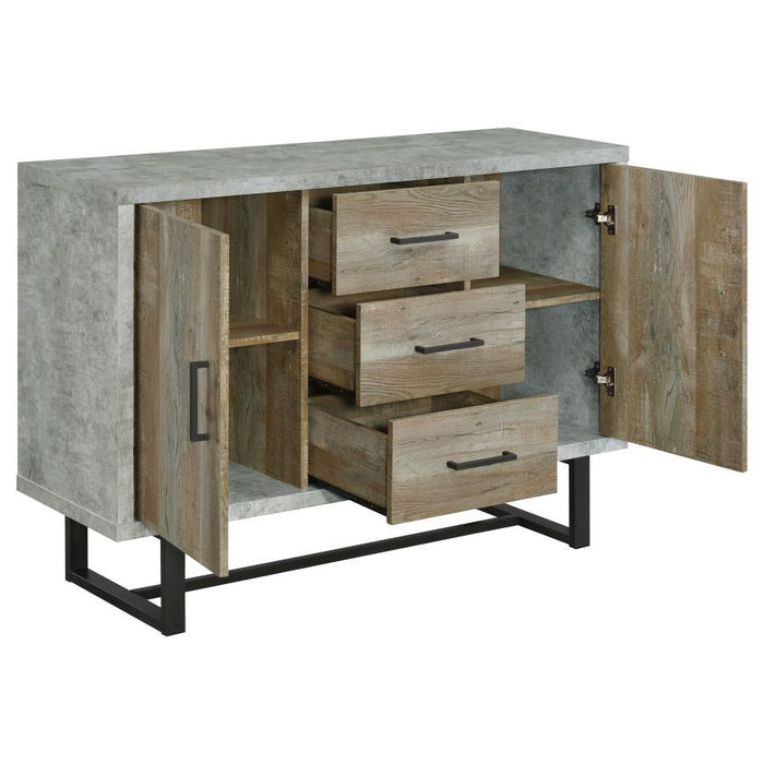 Abelardo - 3-Drawer Accent Cabinet - Weathered Oak And Cement - Simple Home Plus