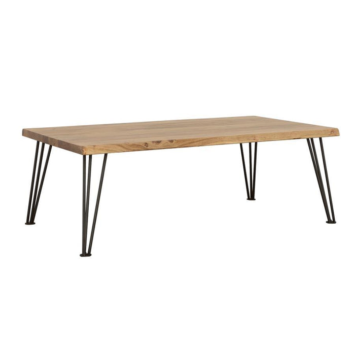 Zander - Coffee Table With Hairpin Leg - Natural And Matte Black - Simple Home Plus