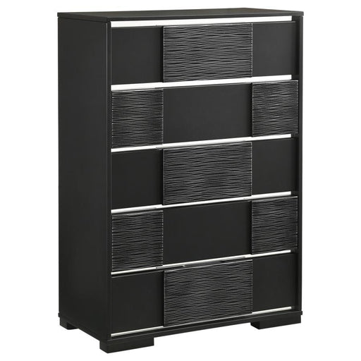 Blacktoft - 5-Drawer Chest - Black - Simple Home Plus