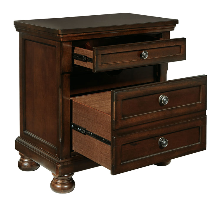 Porter - Dark Brown - Two Drawer Night Stand - Simple Home Plus