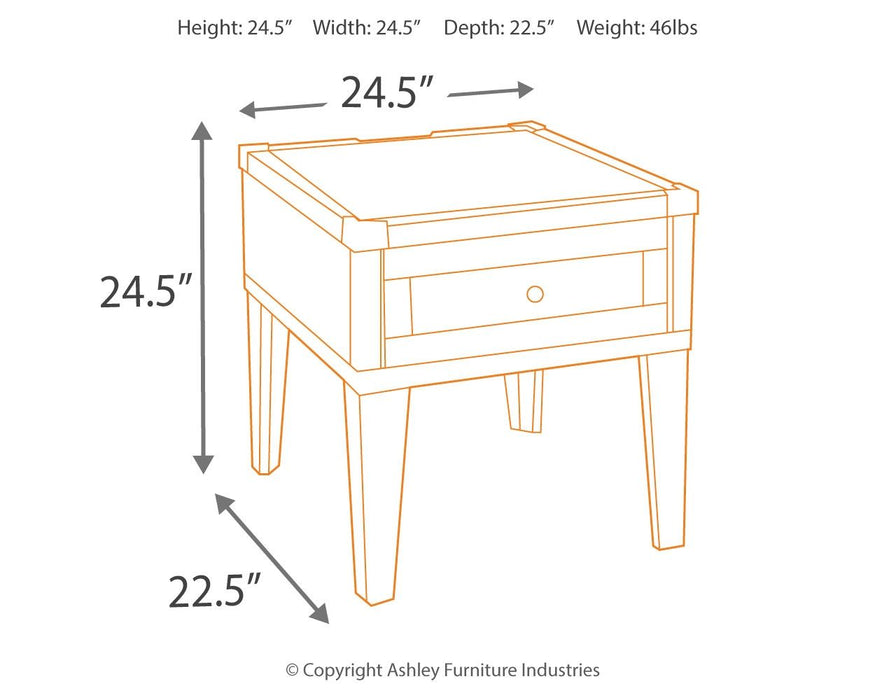 Todoe - Dark Gray - Rectangular End Table - Simple Home Plus