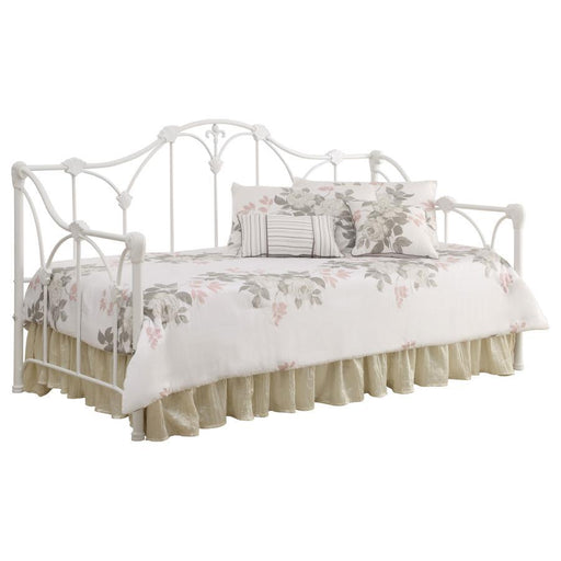 Halladay - Twin Metal Daybed With Floral Frame - White - Simple Home Plus