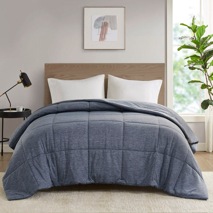 Comfort Cool Jersey Knit - Oversized Down Alternative Comforter - Blue