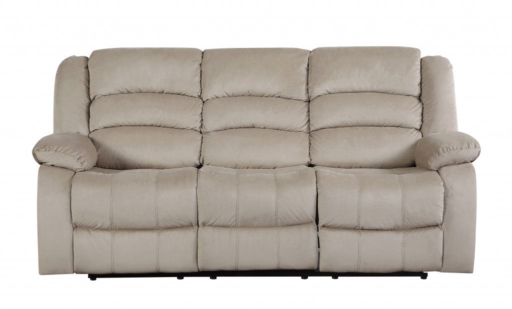 Three Piece Indoor Microsuede Six Person Seating Set - Beige