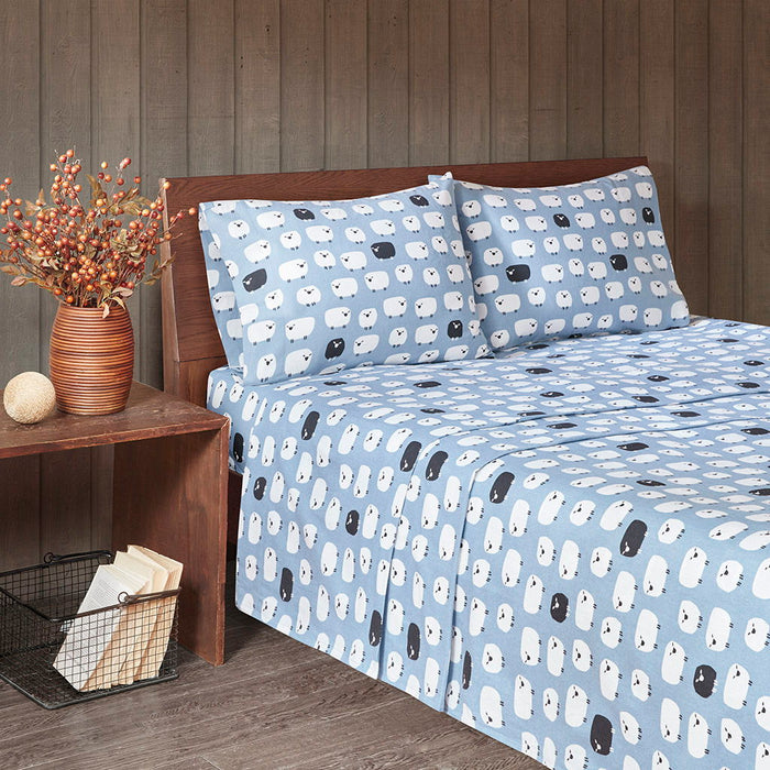 Queen Sheet Set - Blue Sheep