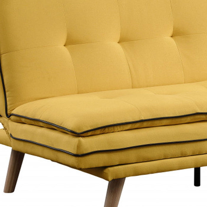 With Brown Legs - Yellow Linen Sofa